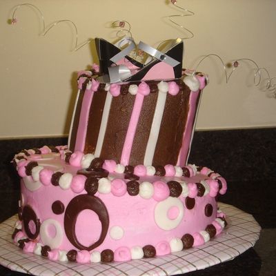 Pink & Brown Topsy Turvy Cake