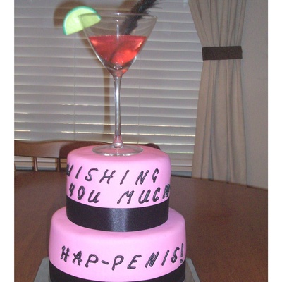 Pink Cosmo Bachelorette Cake