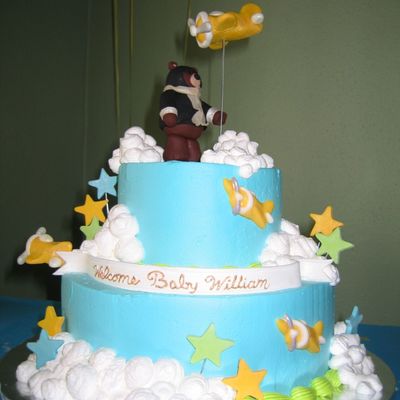 Airplane Baby Shower Cake