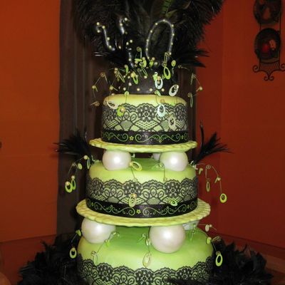 Pam's Black & Lime Green 40Th Birthday