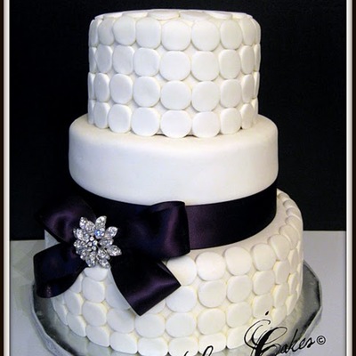 Purple And White Brooch And Bow