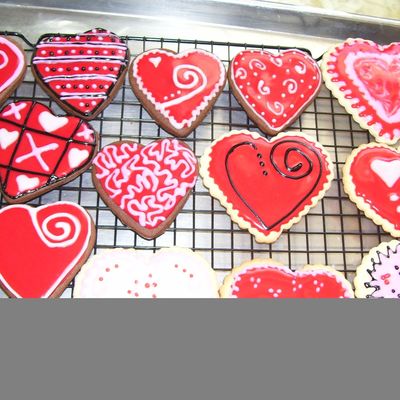 Valentine Cookies (My Sugar Cookie Recipe) Doctored Wilton Icing