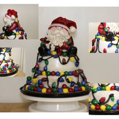 Santa Wrapped In Lights