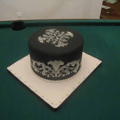 Black Stencilled Cake