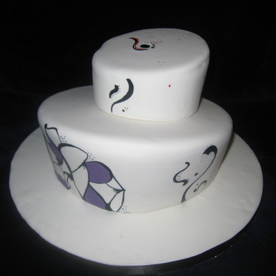 Whimsical Abstract Painted Cake