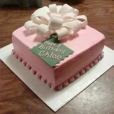 Birthday Cake With Bow And Tag