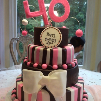 Striped Birthday Cake