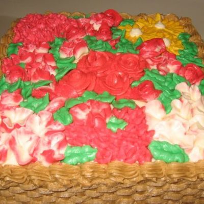 Flower Basketweave Cake