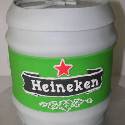 Vertical Heineken Beer Can Cake