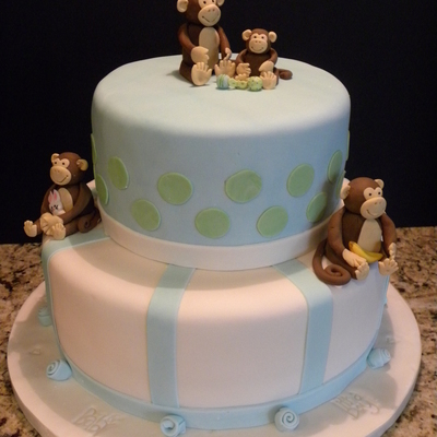 Monkey Themed Baby Shower Cake