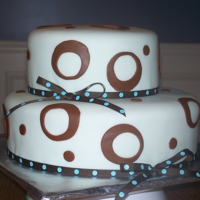 Blue & Brown Shower Cake