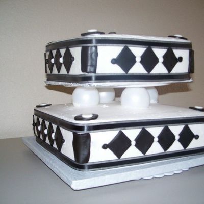Black & White Wedding Cake...my First One!!