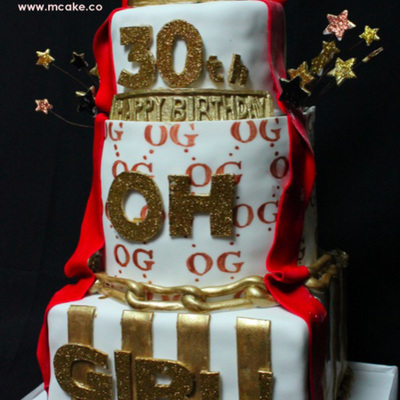 White & Gold Birthday Cake!!