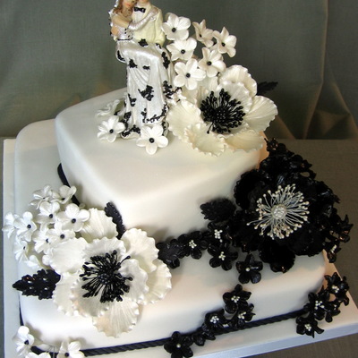 Black And White Wedding Cake