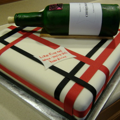 Wine Bottle Birthday Cake