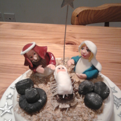 Nativity Fruit Cake