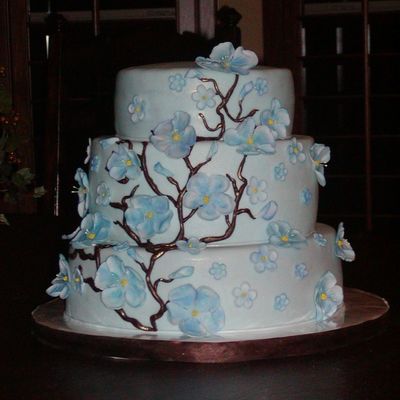 Blue Cherry Blossom Cake