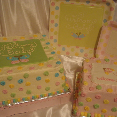 Butterflies And Ladybugs Baby Shower Cakes