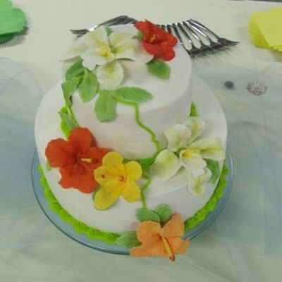 Tropical Wedding Shower Cake