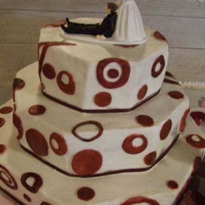 Octagon Cake With Circles & Swirls