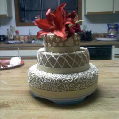 Cream Colored Wedding Cake