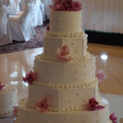 Ivory With Pink Orchids