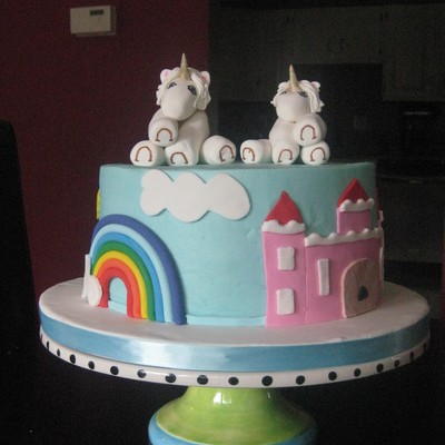 Unicorn And Castle Cake
