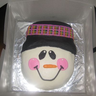 Snowman Head Cake