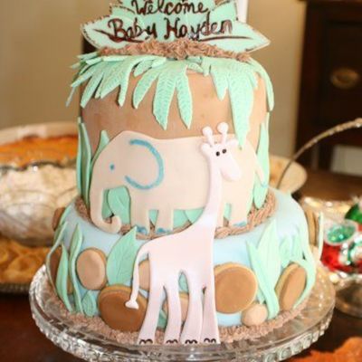 Jungle Themed Baby Shower Cake