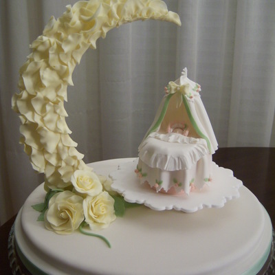 Baby Crib With Rose Moon