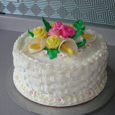 Flowers And Basket Weave