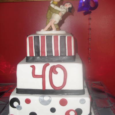 Retro 40Th Anniversary Cake
