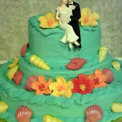 Luau Bridal Shower Cake