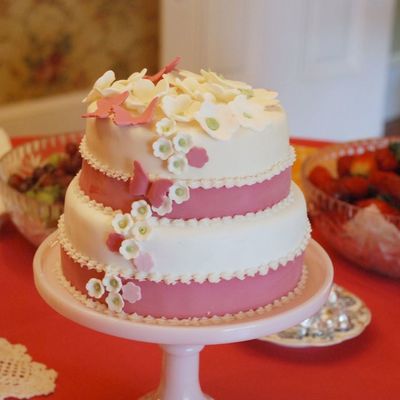 Butterflies And Flowers Bridal Shower Cake