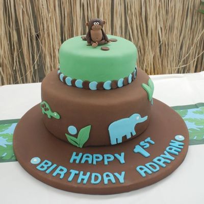 Jungle Themed Birthday Cake