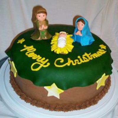 Family Christmas Nativity Cake