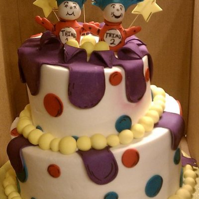 Thing 1 And Thing 2 Baby Shower Cake