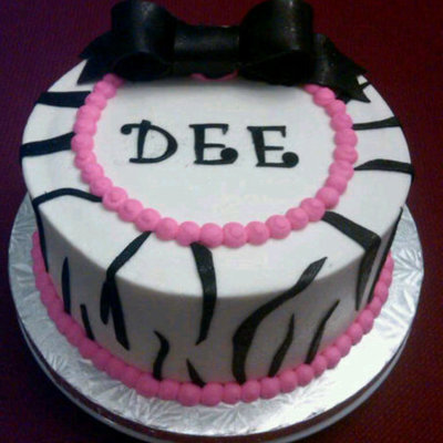 Hot Pink/zebra Birthday Cake