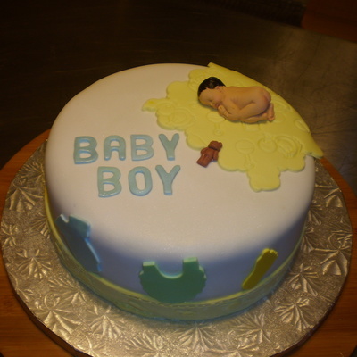 Sweet Baby Boy Shower Cake