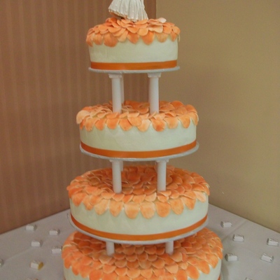 Rose Petal Reflections Wedding Cake