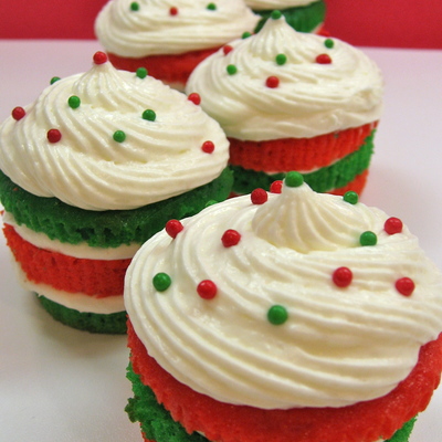 Layered Christmas Cupcakes
