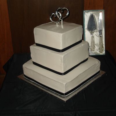 Wedding Cake - Black Ribbon