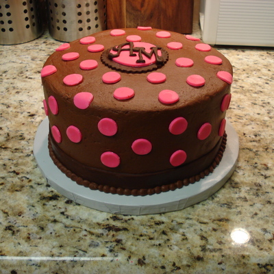 Pink And Chocolate Birthday Cake