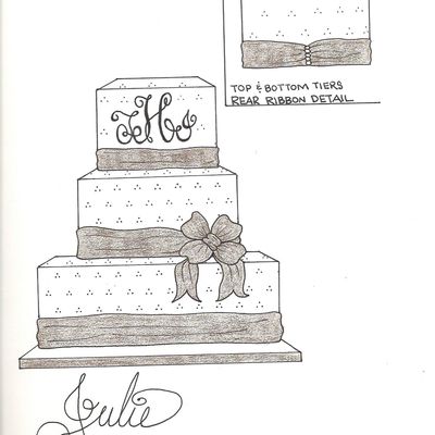 Ivory And Bronze Wedding Cake