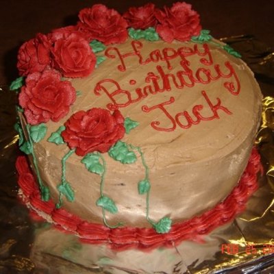 Red Rose And Chcolate Birthday Cake