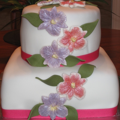 Orchid Bridal Shower Cake