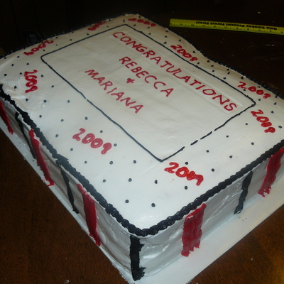Red And Black Graduation Cake