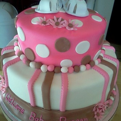 Pink/brown Baby Shower Cake