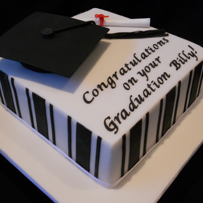 Black And White Graduation Cake!