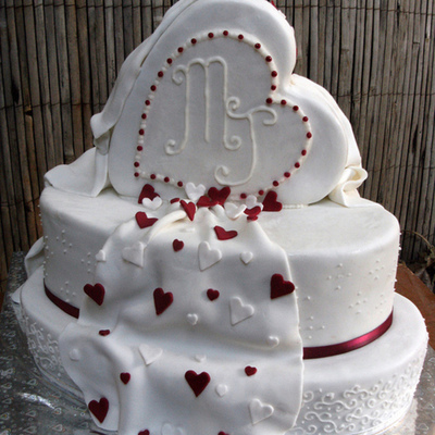 Hearts Wedding Cake